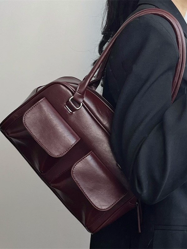 Underarm Shoulder Bag, Retro One-Shoulder Handbag, 28×10×16 cm, Capacious