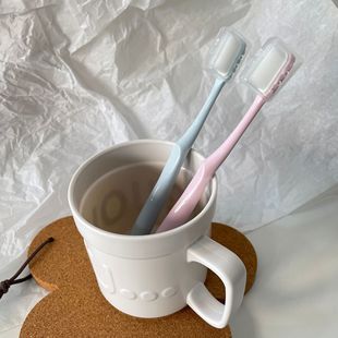 Japanese Macaron Nano Silicone Soft Hair Toothbrush Home Suit Travel Suit for Couples Solid Color Ins Simple BH031