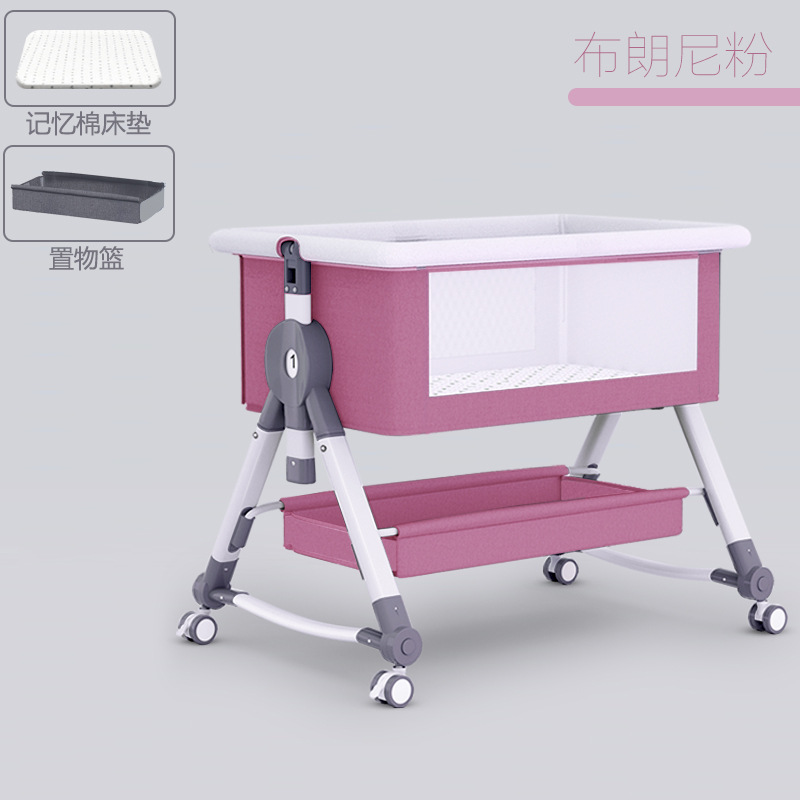 Cama para bebés de asiento plegable empalmado cama grande multifuncional portátil extraíble cama para bebés cuna cama