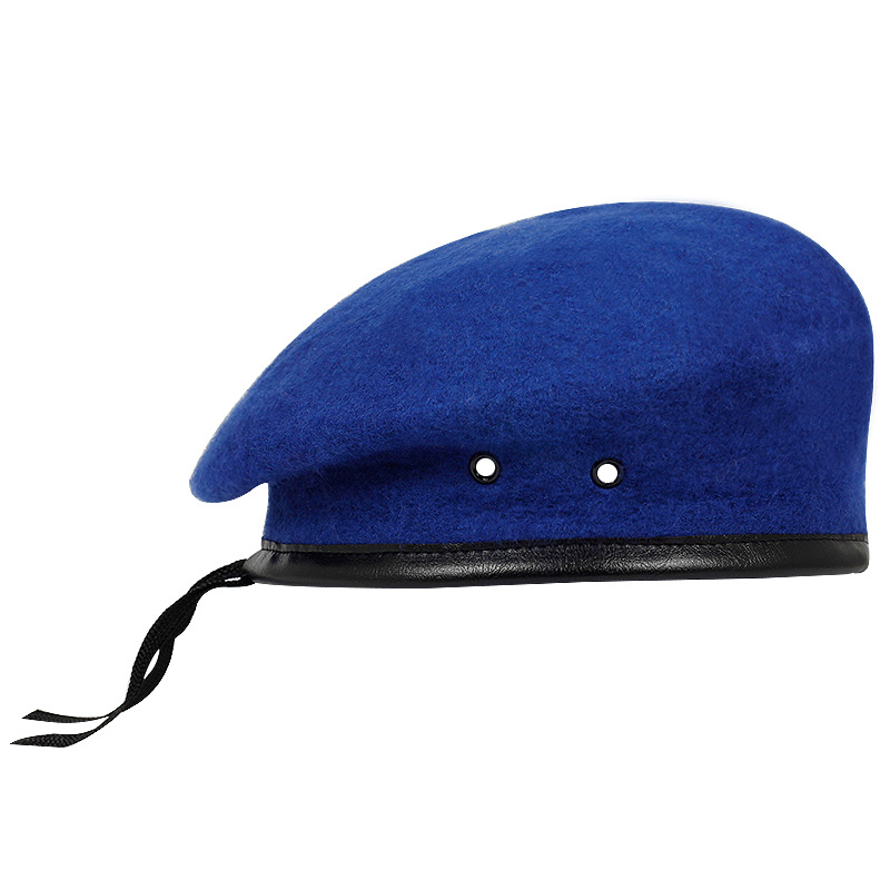 Gorra de pintor de lana pura de otoño e invierno europeo y americano Gorra azul marino Boina Gorra retro para mujer Sombrero de moda