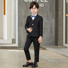 童西装新款英伦风男童纯色小西装帅气儿童舞台主持走秀礼服三件套