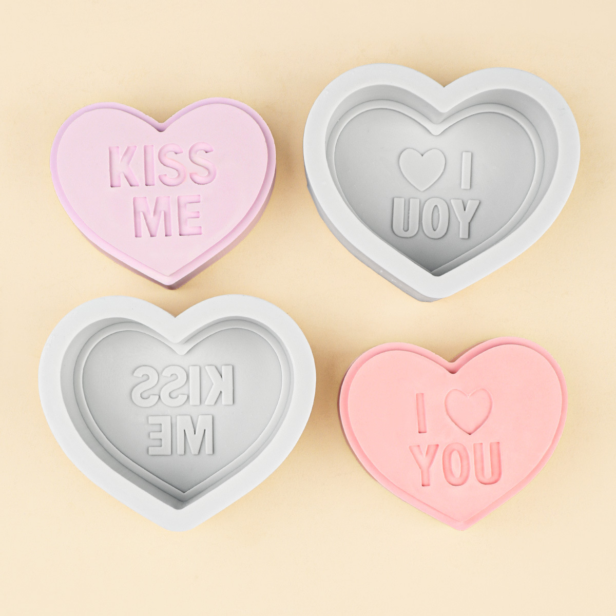 San Valentín letras amor jabón hecho a mano molde de silicona fondant mousse de chocolate molde de pastel molde de vela de aromaterapia