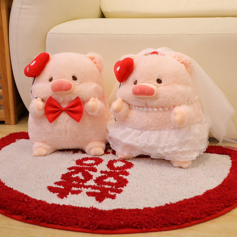 婚庆压床猪猪公仔娃娃情侣一对结婚礼物新婚喜娃婚房布置婚庆布置|undefined