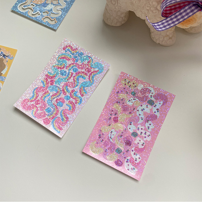 Cinta cinta láser pegatinas ins estilo estrella Goka pequeña tarjeta foto estrella persiguiendo Diario álbum decorativo Diario