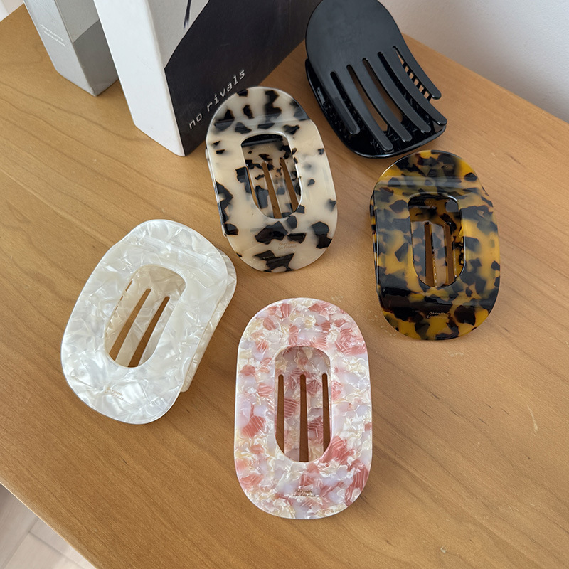 不咯头鲍鱼抓夹女圆形扁平后脑勺盘发夹扎发弧形马尾夹发卡发饰品|undefined