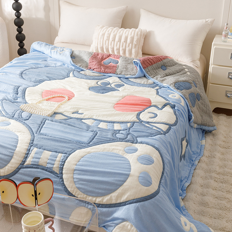 Puff wang [10 layers of cotton cloud yarn - super soft and moisture-absorbent] / 150x200cm multifunctional cotton single blanket about 1.5kg