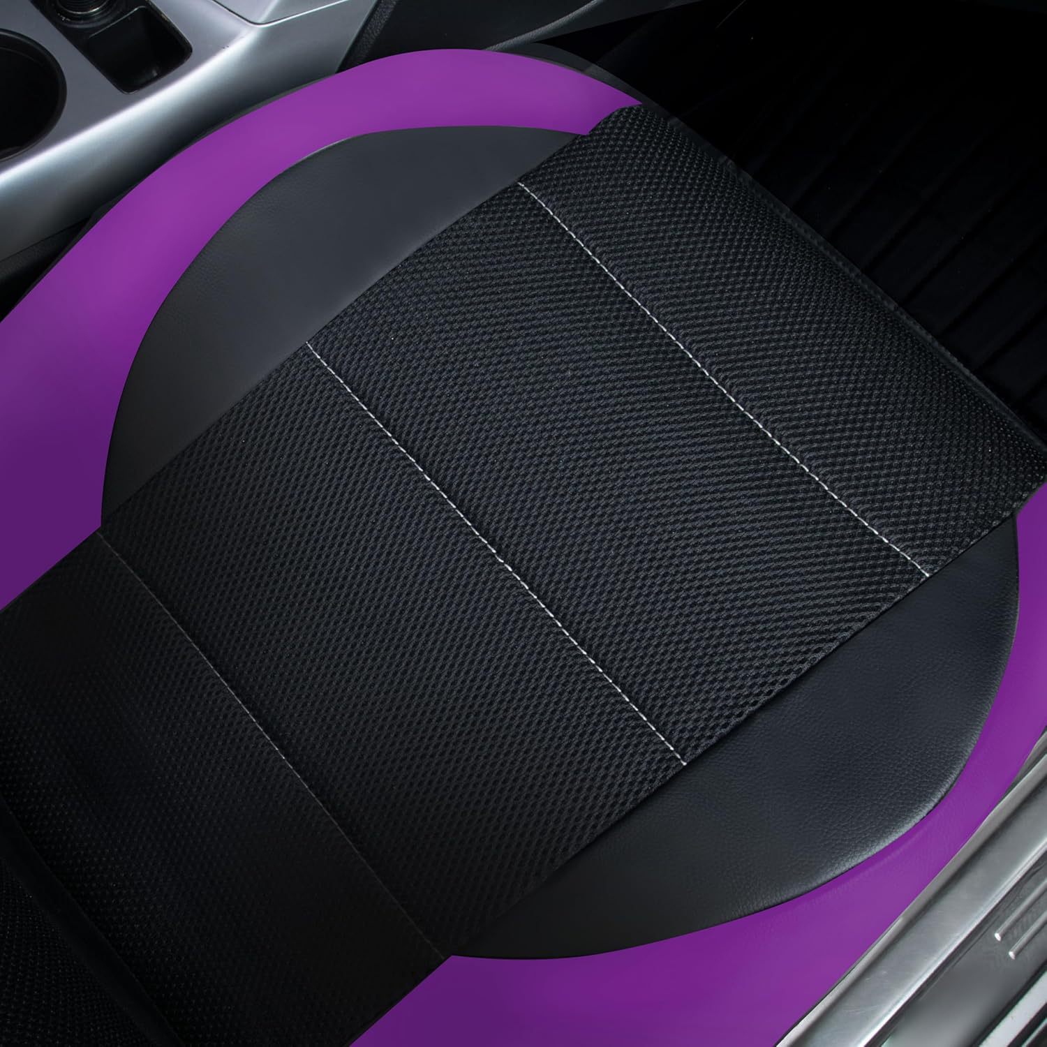 Cross-Border Temu Foreign Trade Car Seat Covers Single-Line Sandwich Leather Pu Leather Artificial Leather Export to Europe and America