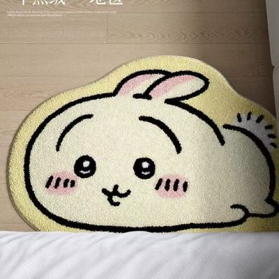 Cartoon-style faux cashmere bathroom mat, small eight-shaped design, suitable for bathroom entrances and doorways, a popular anime-themed doormat for cross-border sales (Avtomobil döşəmə paspasları) - irregular-shaped-imitation-cashmere-xiaoba-1-4060cmskin-friendly-imitation-cashmere