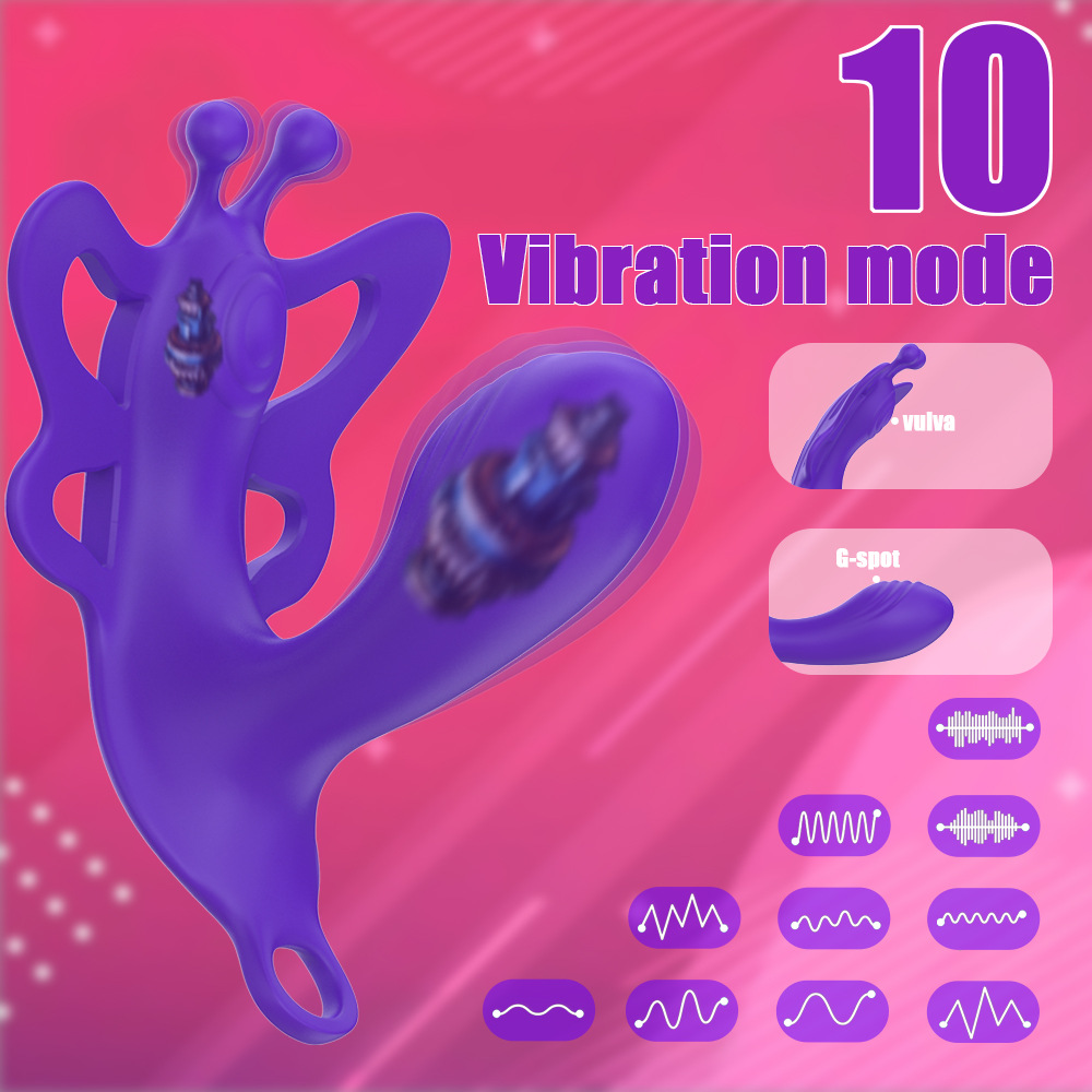 Fjernbetjent sommerfuglevibrator med bærbart bælte til kvinder_voghion.com