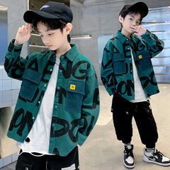 New Kids' Fashion K-Style Spring and Autumn Children's Wear Boy's Shirt Jacket Middle Child Spring Street Cool Shirt