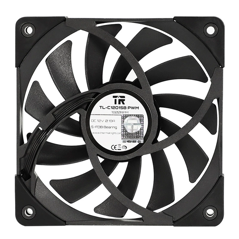 Корпусный вентилятор охлаждения Limin Thermalridt C12015B 12СМ, 1800 об/мин, тонкий черный вентилятор