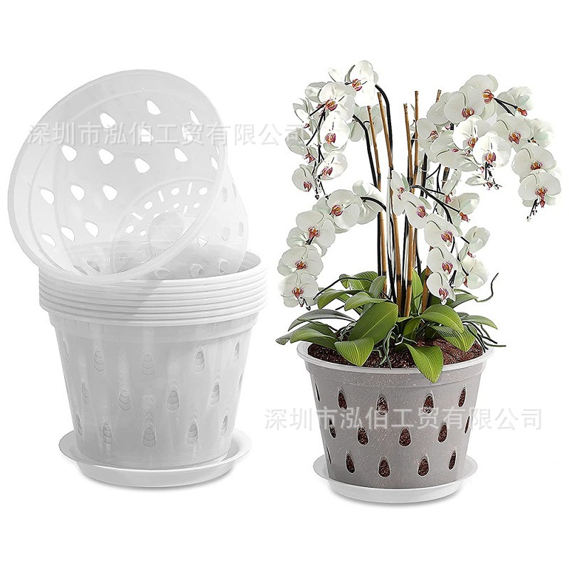 Amazon Orchid Flower Pot Transparent Plastic Butterfly Orchid Pot with Holes Plant Flower Pot Container Root Control Gardening Tools