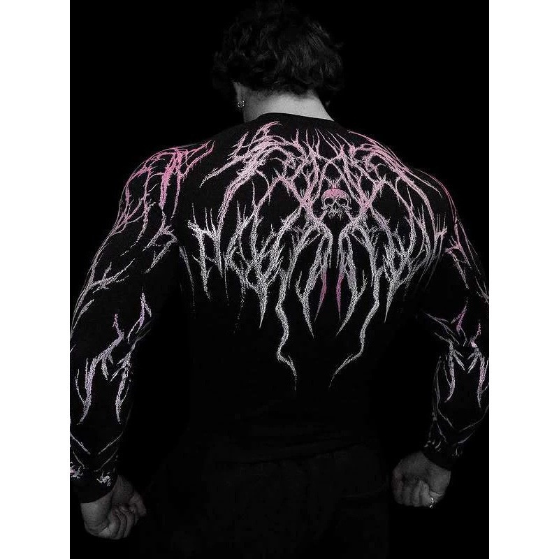 Breathedivinity Cross-Border New Venom Print Fitness Long-Sleeved High-Elastic Quick-Drying T-Shirt Tight Top