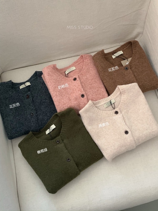 【MISS密思家正品】简约百搭排扣开衫针织马甲（含30%羊毛）2219|undefined