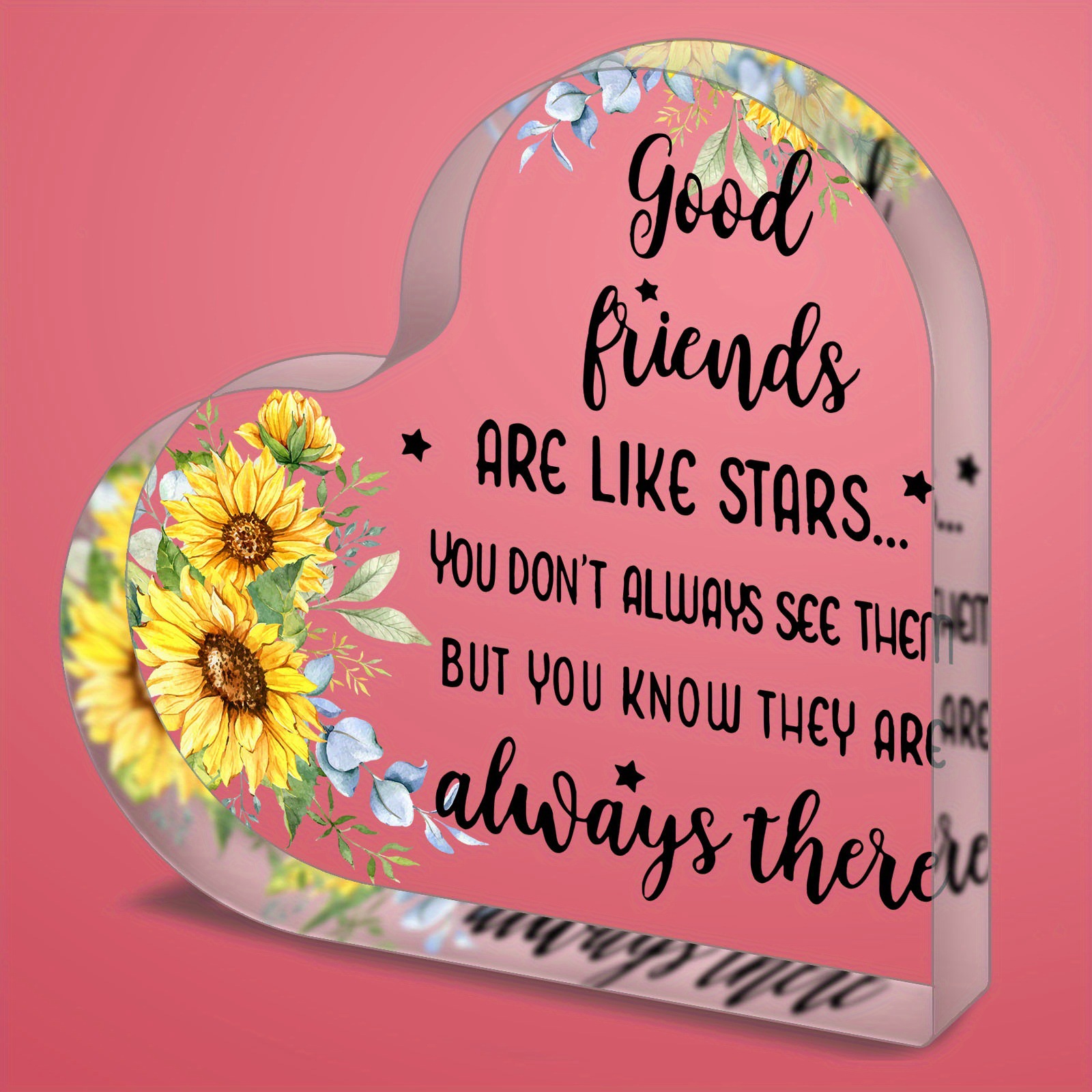 1件朋友生日礼物 好朋友就像开始 好朋友礼物 亚克力心 真正的友