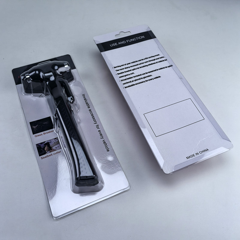Safety Hammer Car Window-Breaking Tool with Cutter, Three-In-One Long-Handle Multifunctional Car Interior Glass Escape Hammer Factory