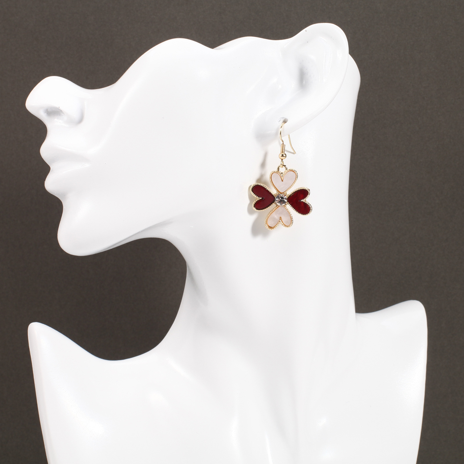 18g Weight Copper Ear Needle Material Rhinestones, Pearl Inlay Material Drop Earrings Classification 1 Pair Quantity Holiday, Daily Occasion Alloy Material Heart Shape Pattern Women's Gender Enamel, Inlay Design IG Style, Sweet Style 1 Pair IG Style Sweet Heart Shape Enamel Inlay Alloy Rhinestones Pearl Drop Earrings 27