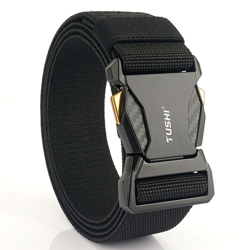 New Tactical Quick Release Buckle Nylon Belt Braided Stretch Men's Belt Elastic Cargo Pants Belt Wholesale