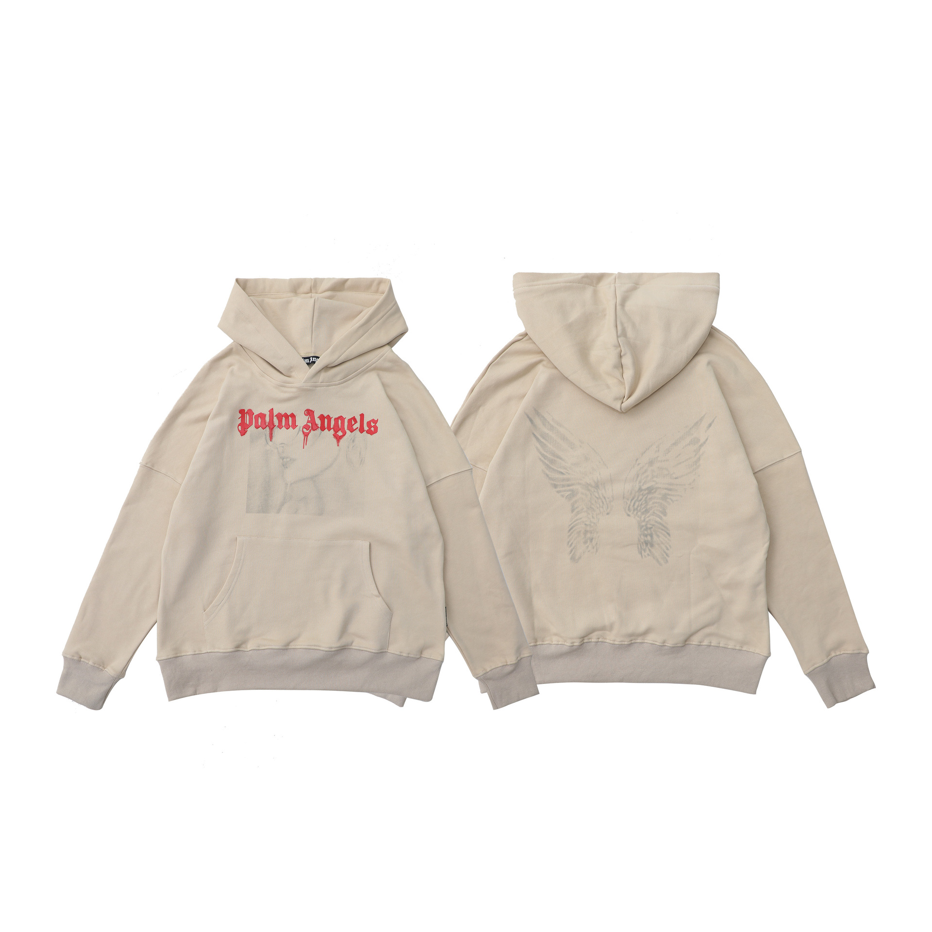 Couples’ Cotton Hooded Sweatshirt, Letter Print and Loose Fit