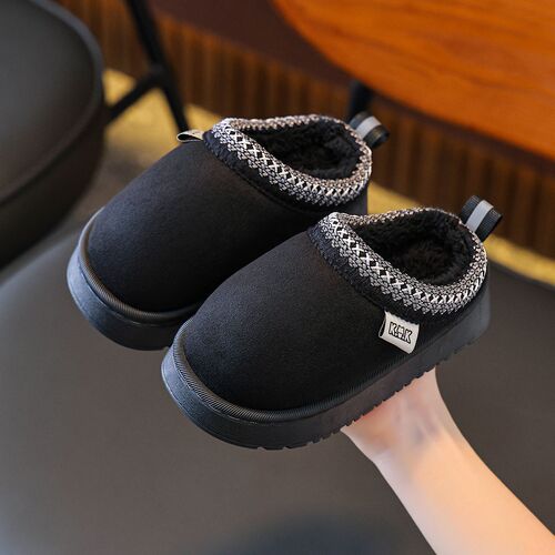 Winter children's cotton slippers for boys and girls, students, home shoes, indoor padded, anti-slip, warm, soft sole, parent-child cotton slippers