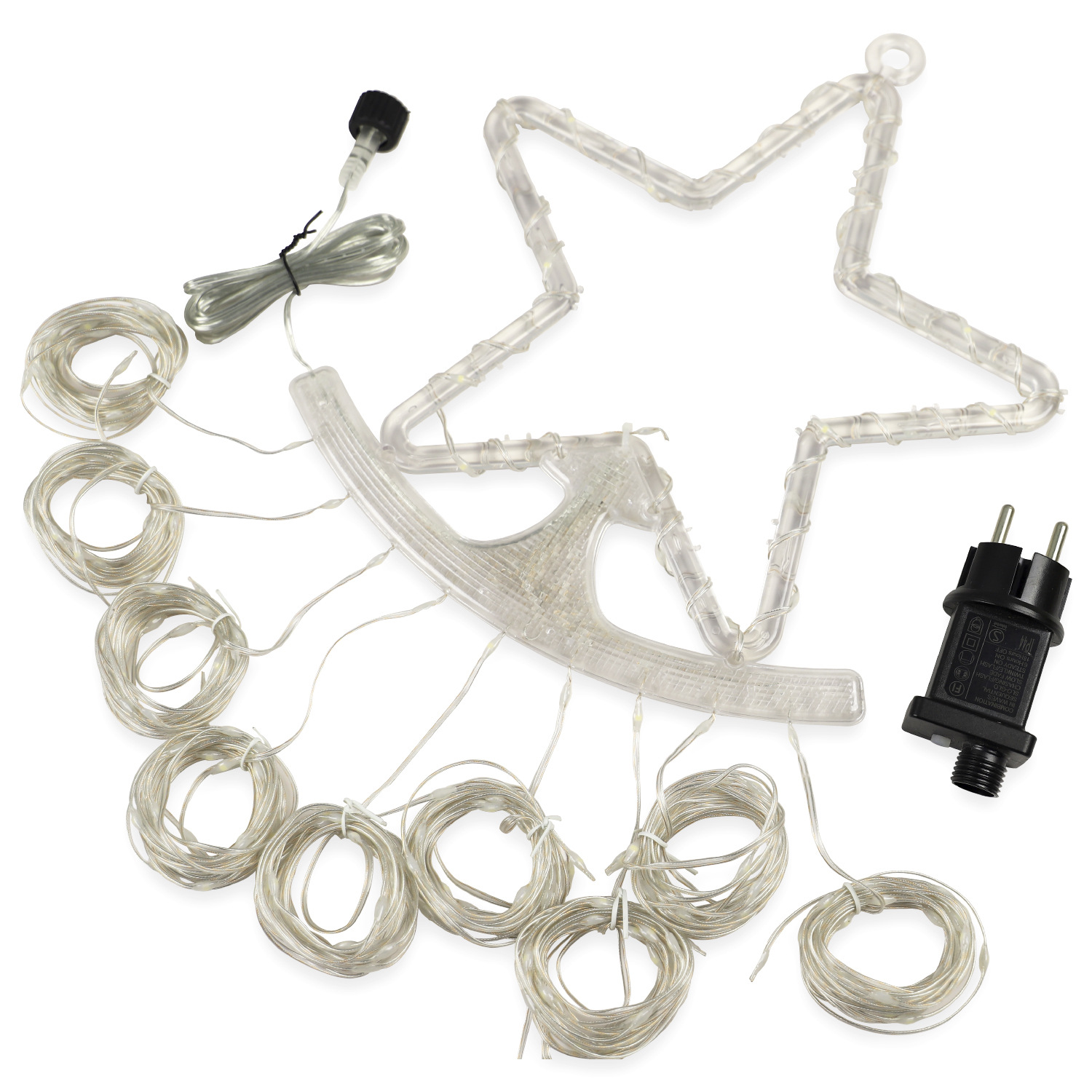 Nuevas cadenas de luz de Navidad LED estrella de lámpara de cascada decoración interior cadenas de luces de atmósfera al aire libre luces de fiesta