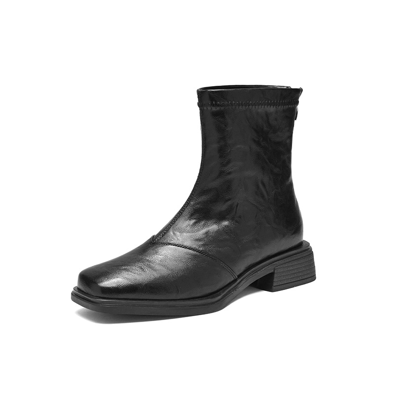 Augusto Lion Martin botas para mujeres 2026 nuevo otoño invierno Chelsea botas de tubo de tabaco gruesas botas negras de lana image 5