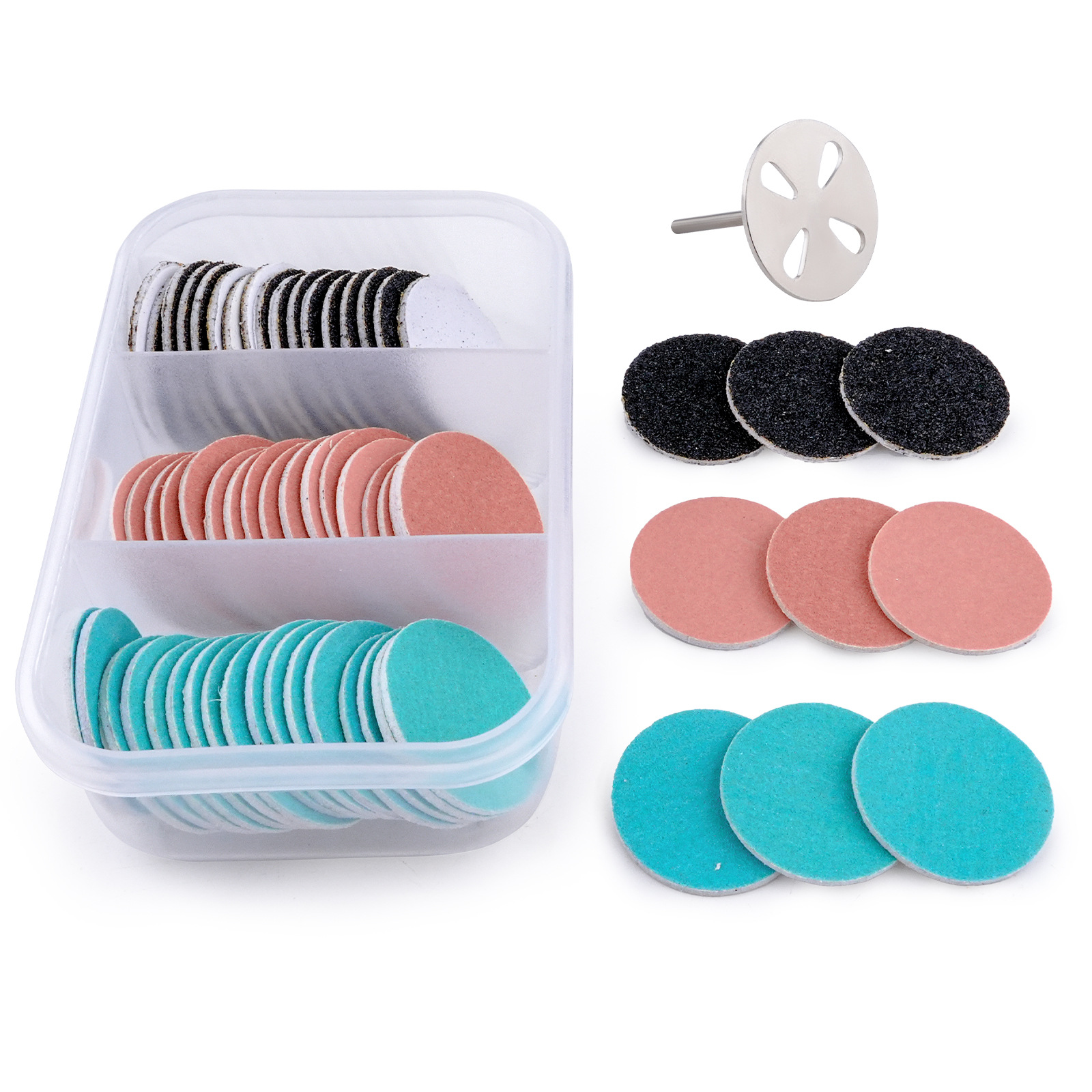 Juego de piezas de cepillado de uñas, gasa de pulido de recorte de uñas, herramientas de pulido de capullo duro de piel muerta en las plantas de los pies