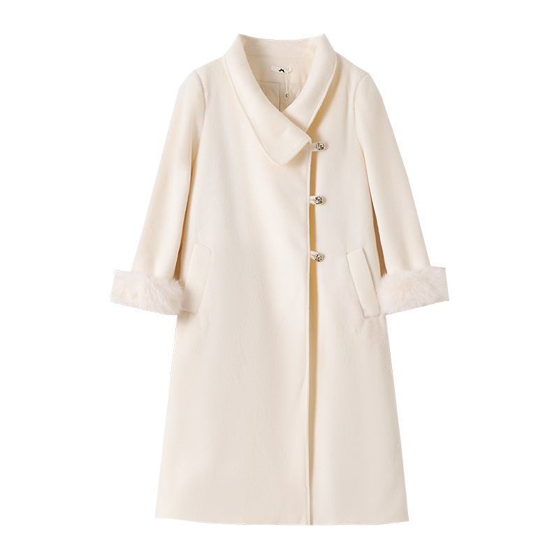 300斤大码女装胖mm冬季夹棉法式气质高级感毛呢外套大衣2024新款 pic 20