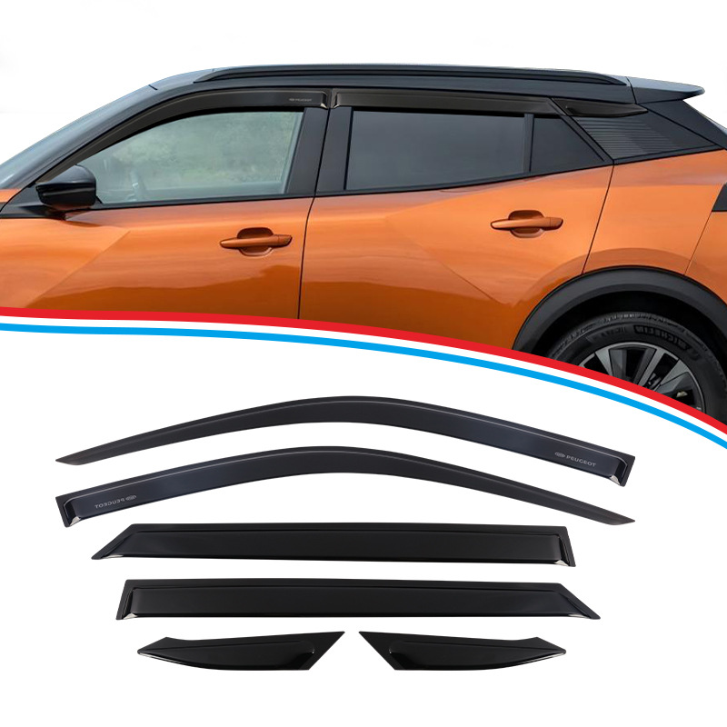 Logotipo aplicable 2008 coche cubierta de lluvia especial Peugeot ventana de coche ceja de lluvia cubierta de visores