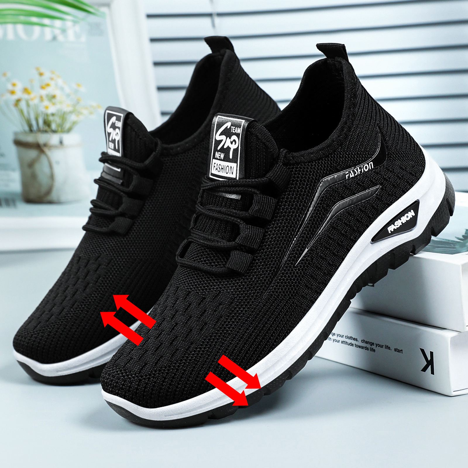 Zapatillas deportivas para mujer, nuevos modelos de primavera, calzado transfronterizo, venta al por mayor de calzado femenino, zapatillas casuales transpirables de tejido Flyknit, zapatillas versátiles de malla.