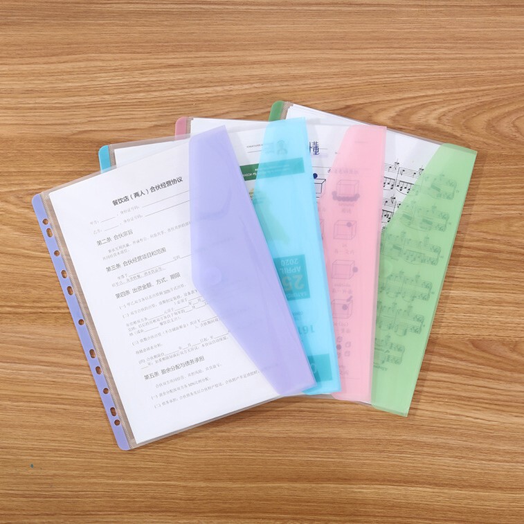 Kangbai E3120 ルーズリーフ 11 穴ベルクロ収納袋クリームカラー学生妊婦出生前検査情報ファイルバッグ|undefined