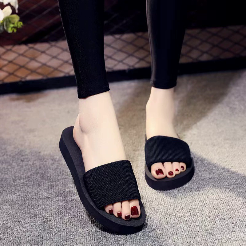 П slippers, обувь, высокие нескользящие модные пляжные слайдеры на платформе, корейский стиль