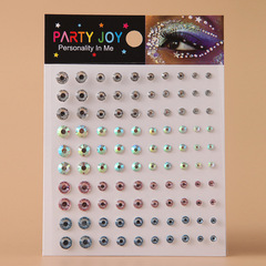 PARTYJOY Tear-Shaped Rhinestone Pearl Party Non-Adhesive Brow Center Eyepatch, Forehead & Face Rhinestone Stickers, Gemstone Face Patches