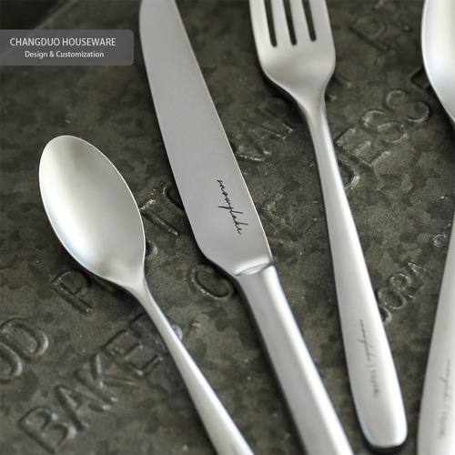 Japanese snowflake Western food knife, fork, spoon, steak knife, soup spoon, Nordic simple ins industrial style 304 stainless steel tableware
