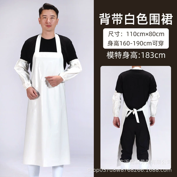 Thick halter neck apron white waterproof apron