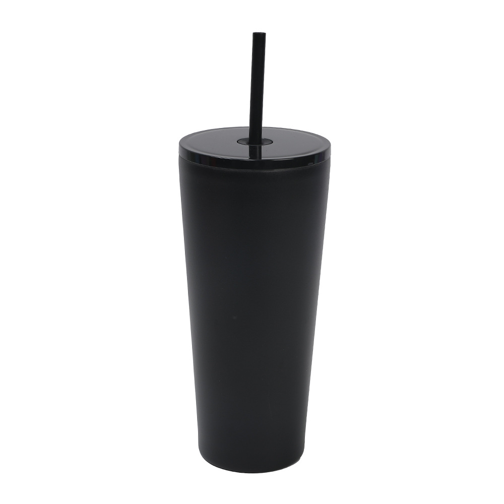 Nuevo producto transfronterizo de Amazon Taza de paja de aislamiento de acero inoxidable 304 Taza de agua de doble capa para niñas de gran capacidad y simple portátil