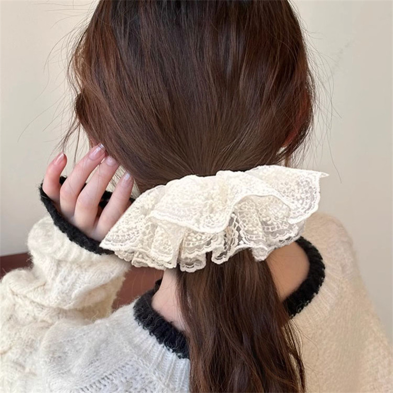 Falda de doble capa de gran tamaño, lazo para el cabello de intestino grueso, banda de goma para el cabello de mujer, cuerda para el cabello de niña Mori, cuerda para el cabello simple, accesorios para el cabello