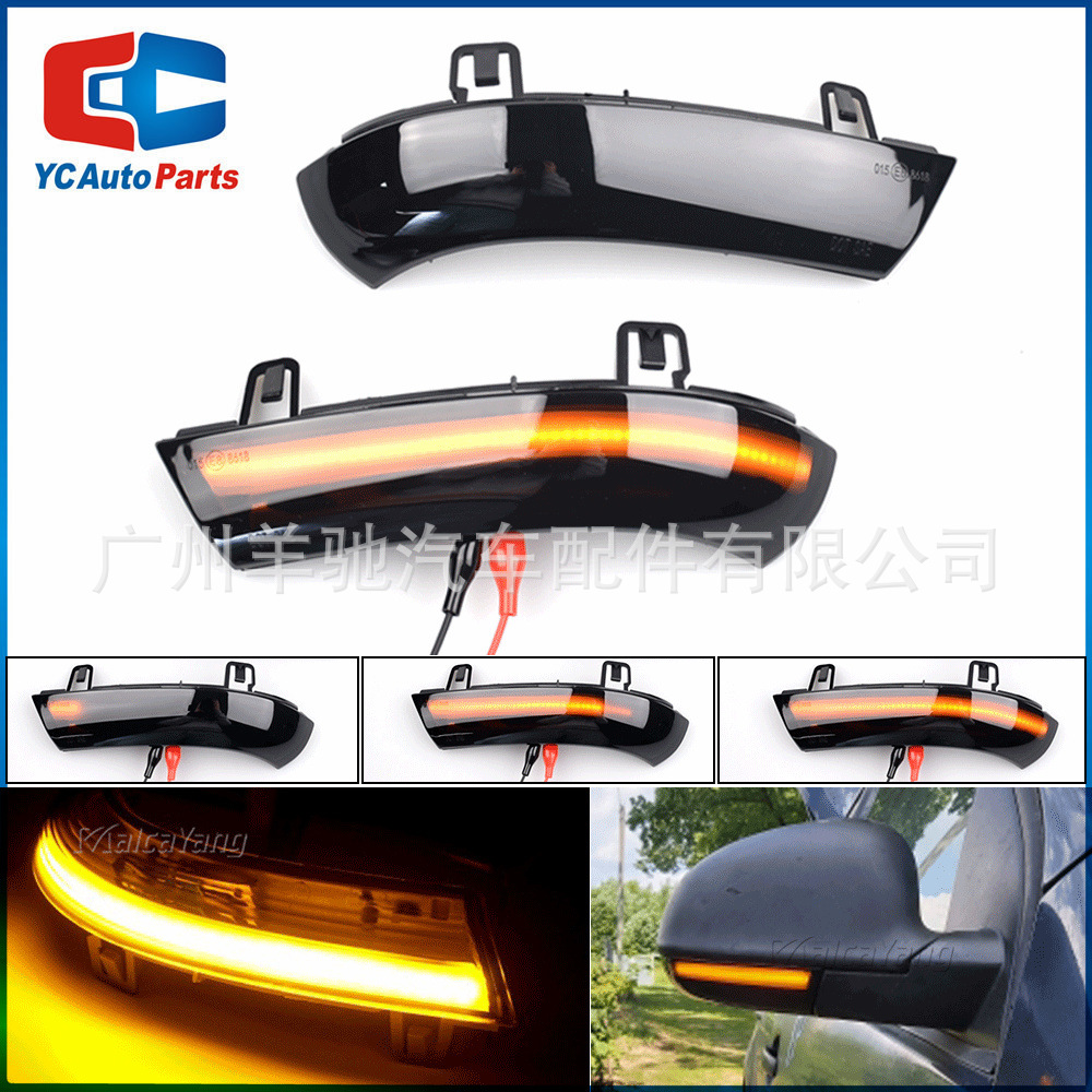 Para Volkswagen Golf 5 Jetta mk5 espejo retrovisor LED dinámico luz amarilla luz corriente agua Luz de señal de giro