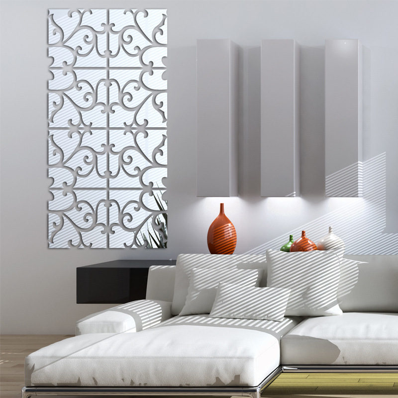 Decorative 3d Acrylic Mirror Wall Sticker Modern European Style_voghion.com