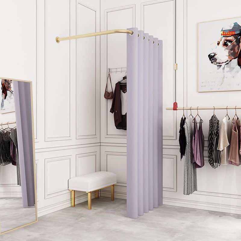 Shopping Mall Clothing Store Syj Track L-Shaped Corner Fitting Room Portable Simple Dressing Room Thickeneded Door Curtain Changing Room