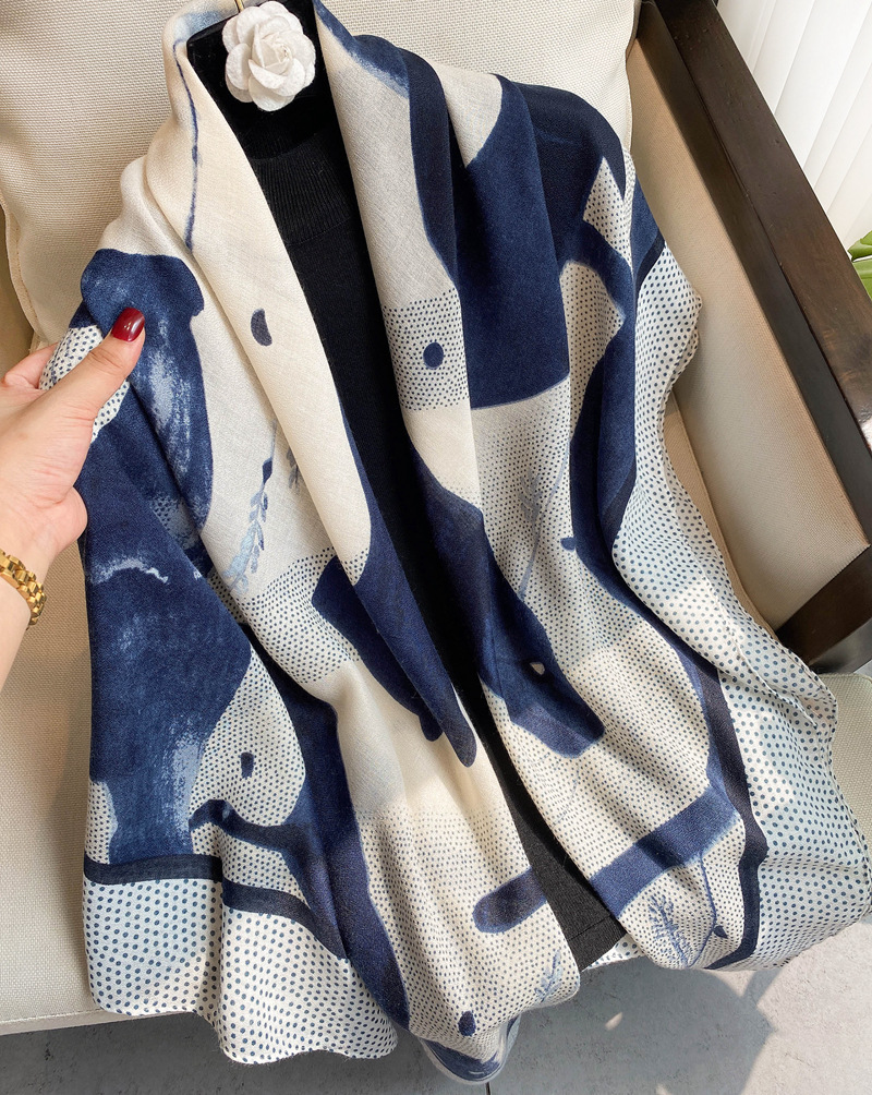 Simple elegante anacardo impreso algodón decorativo y lino mano-sensación bufanda cuadrada grande 135*135cm playa protector solar chal bufanda de seda