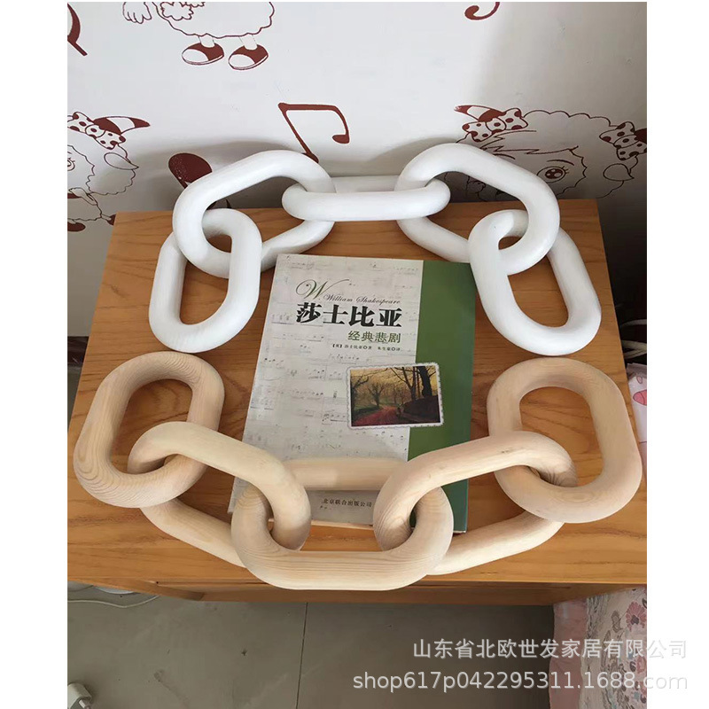 木製装飾木チェーン木環五環木チェーン木チェーン装飾ストラップ木工芸品置物クロスボーダー|undefined