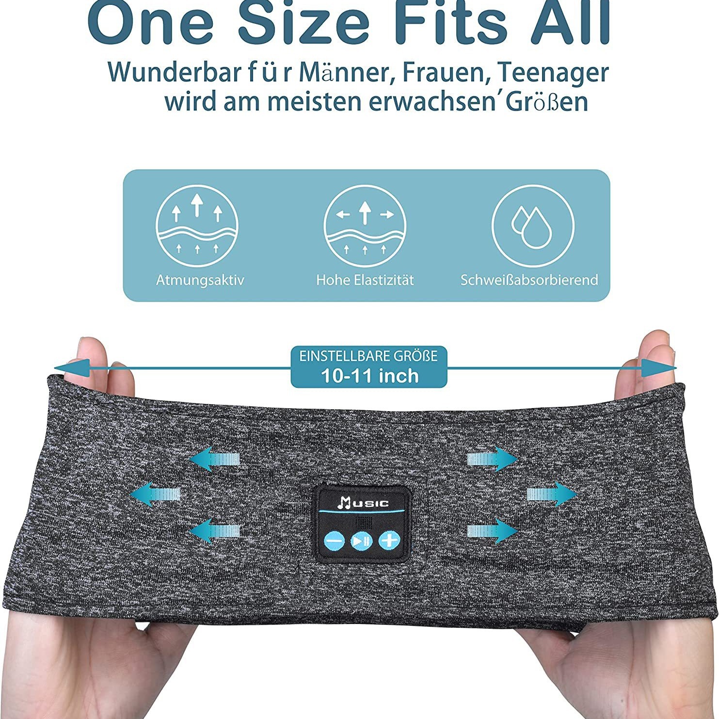 Transfronterizos deportes sueño elástico deportes banda relajación banda HD estéreo auriculares ultra-delgado Bluetooth 5,0 inalámbrico