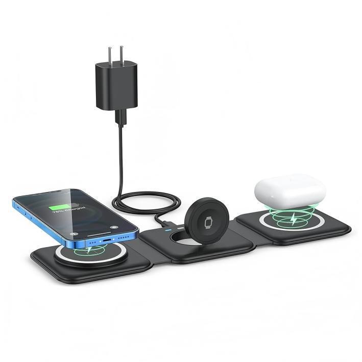 Customized 3-in-1 Magnetic Wireless Charger Foldable Fast Charging Station Suitable for Iphone15/14/13 Customized 3-in-1 Magnetic Wireless Charger Foldable Fast Charging Station Suitable for Iphone15/14/13