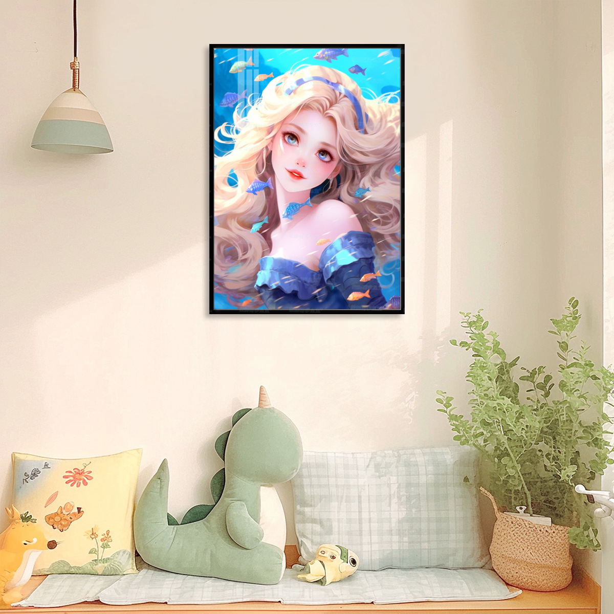 Mona Lisa real punto de cruz sirena princesa pequeño punto de cruz bordado usted mismo sala de estar dormitorio pintura decorativa image 2