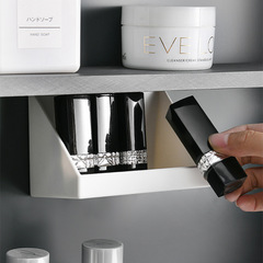 Magnetic contactless lipstick storage organizer mirror cabinet slanted mouth miscellaneous box bathroom divider shower cosmetics transparent shelf