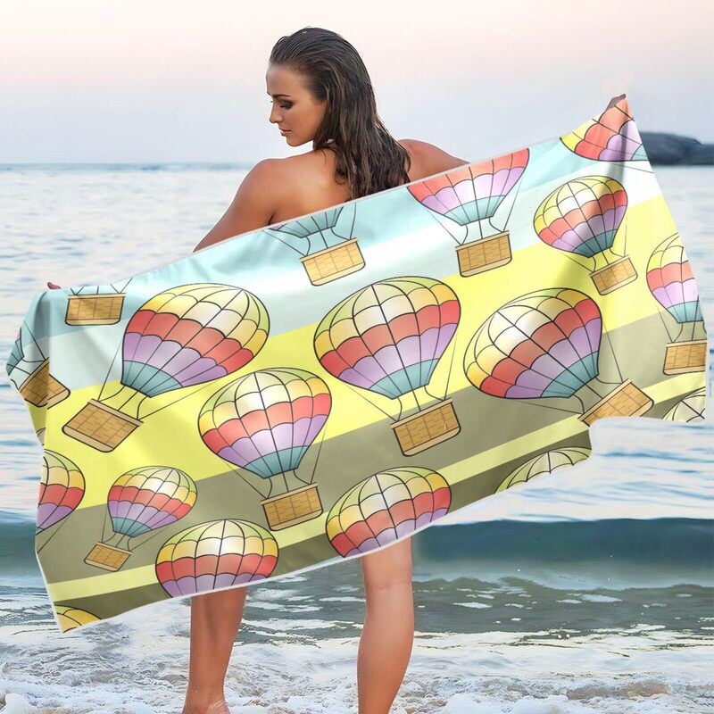 Hot Air Balloon Oversized Lightweight Beach Towel Quick-drying Travel Towel Sand-free Compact Camping Towel Suitable for Beach