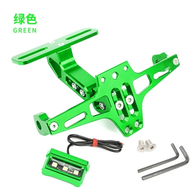 plate frame BWS R25 R3 | License plate holder/license plate holder - cnc-adjustable-license-plate-frame-green-with-light