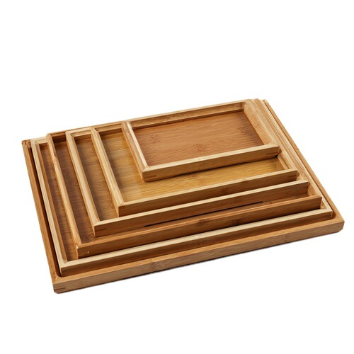 Bamboo tray right angle tray tea tray hotel restaurant fast food tray fruit tray Japanese style bamboo saucer rectangular