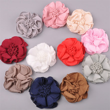 韩版手工麻布花芯烧边花朵diy儿童鞋帽箱包胸花服装头饰半成品花